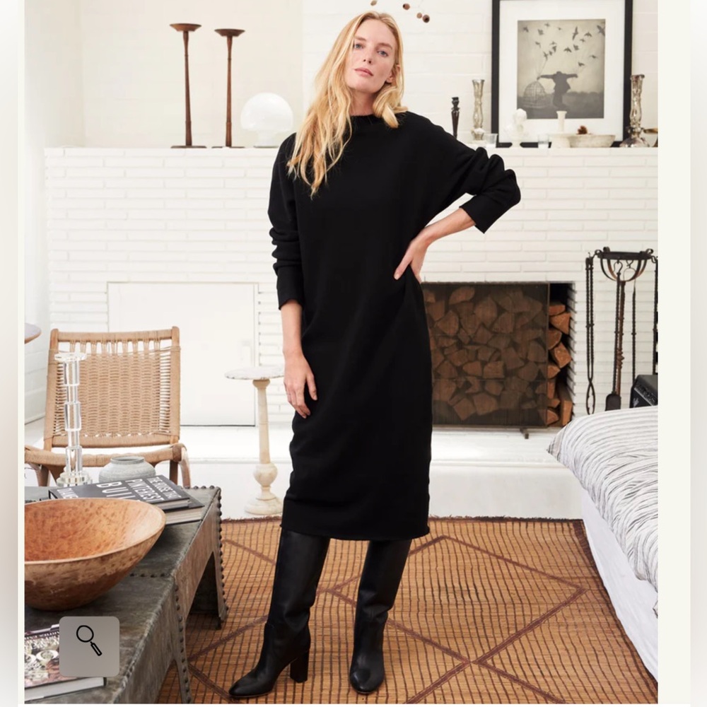 FRANK & EILEEN ISABELLE Funnel Neck Dress Black Size XS